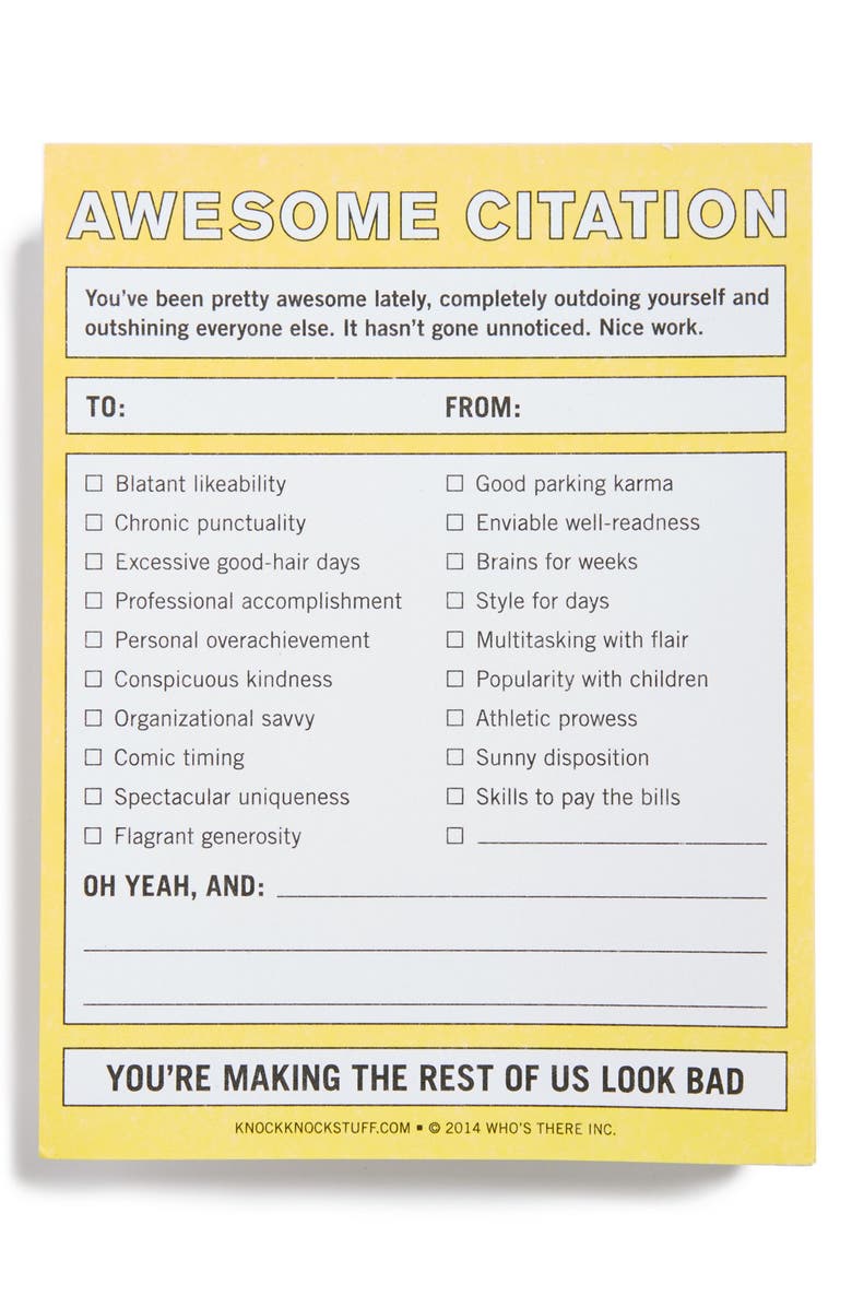 Knock Knock Awesome Citation Nifty Note Notepad Nordstrom Knock Knock Awesome Citation Nifty Note Notepad Nordstrom