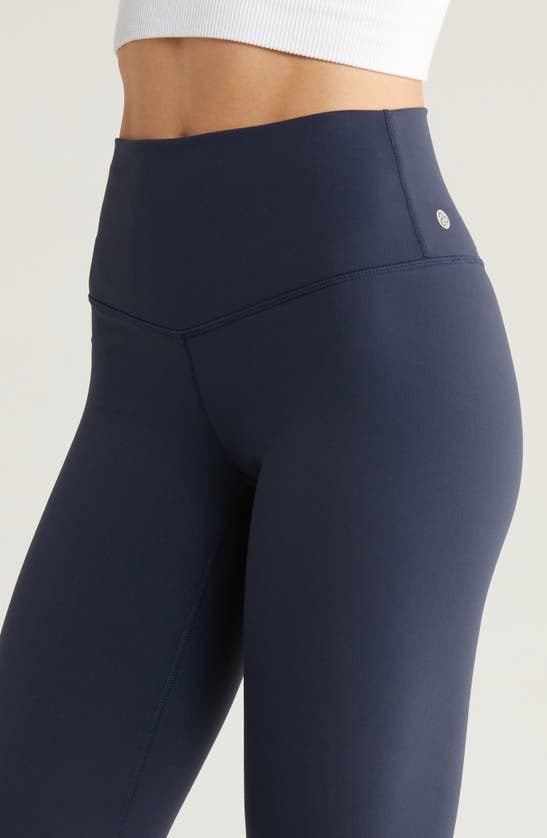 Zella Studio Luxe High Waist Capri Leggings In Navy Sapphire