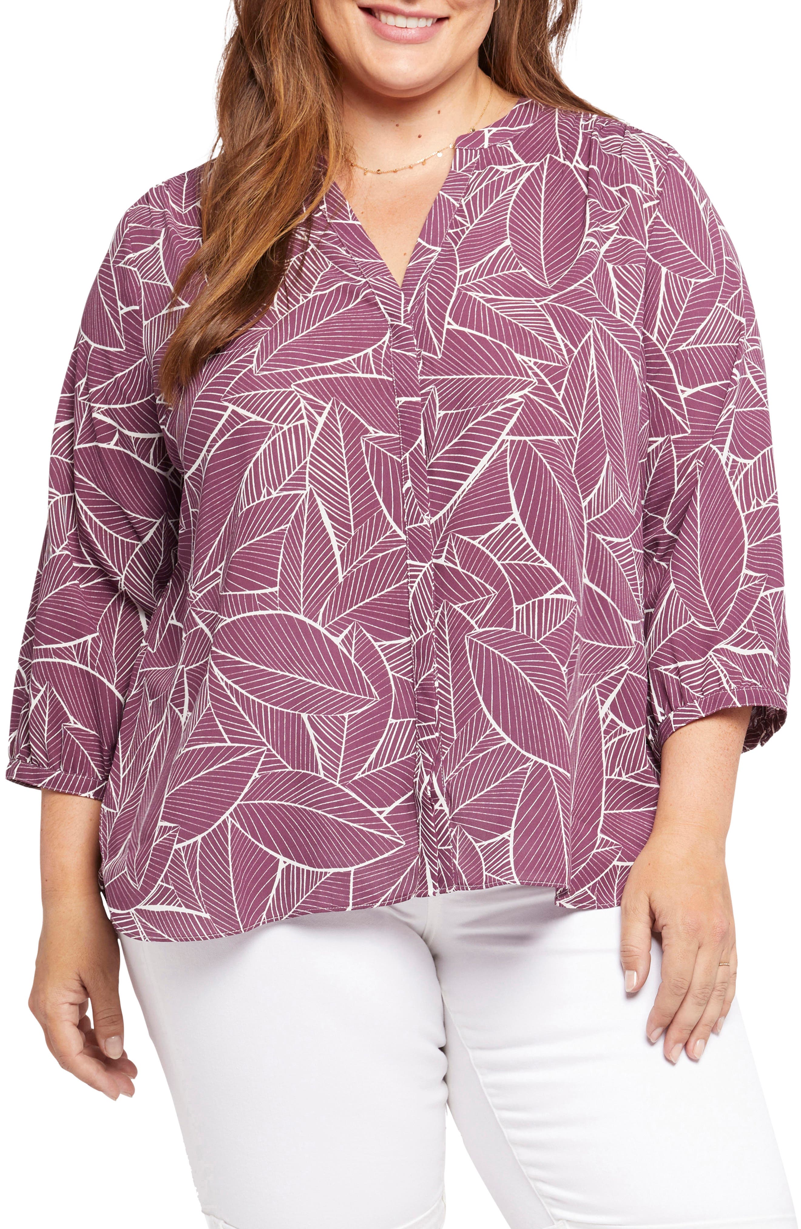 purple and gold plus size tops