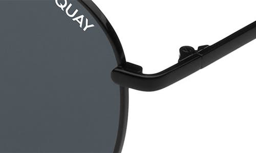 Shop Quay Jezabell 53mm Polarized Round Sunglasses In Black/smoke Polarized Lens