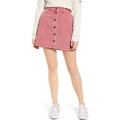 Roxy Unforgettable Fall Corduroy Miniskirt, Red