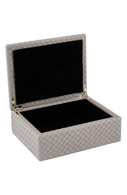Bey-berk Anastasia Woven Leather Trinket Box In Grey