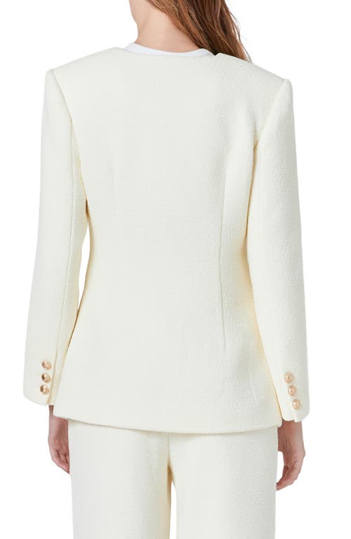 Shop Endless Rose Tweed Jacket In Cream