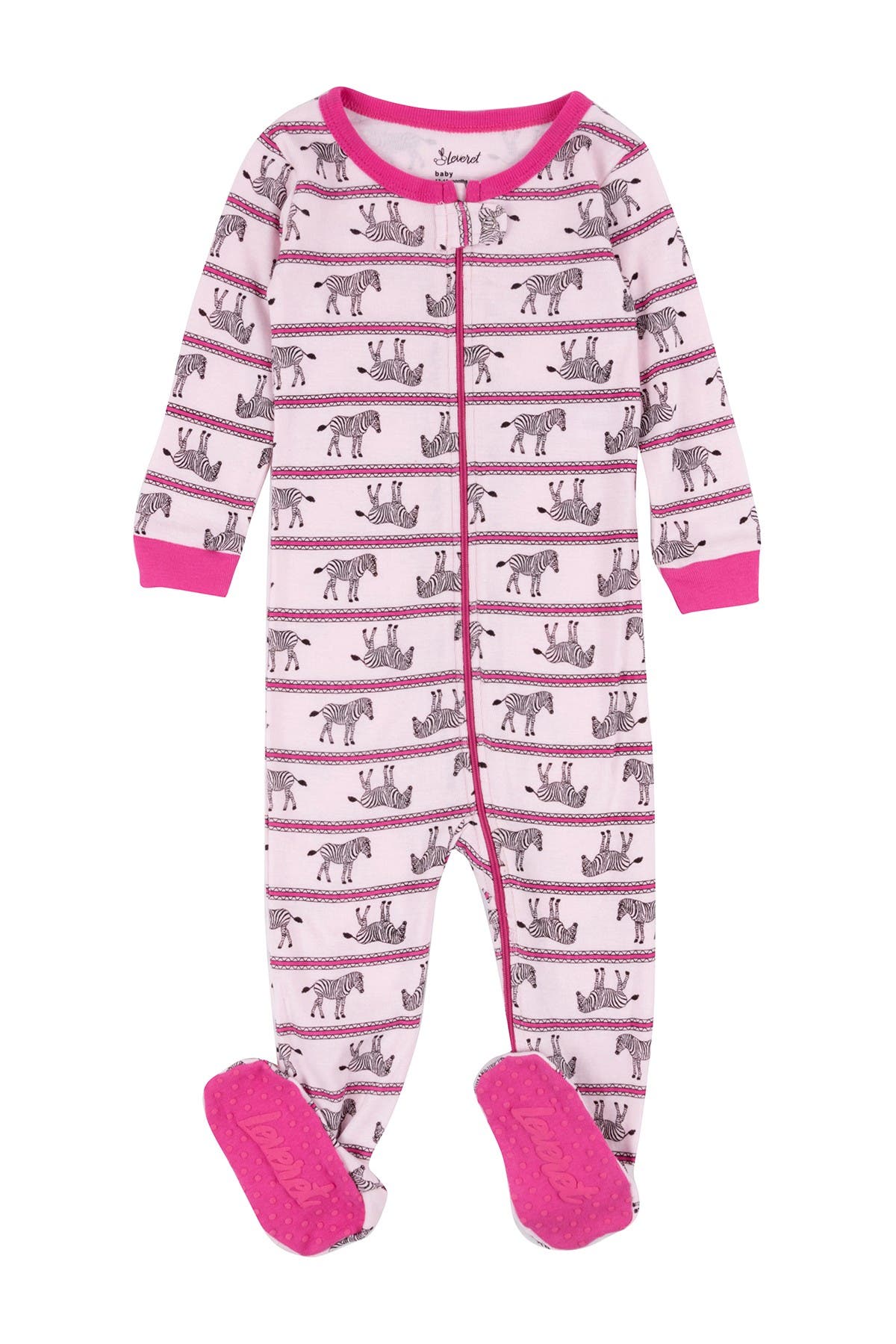 Leveret Zebra Cotton Footie Pajama Nordstrom Rack