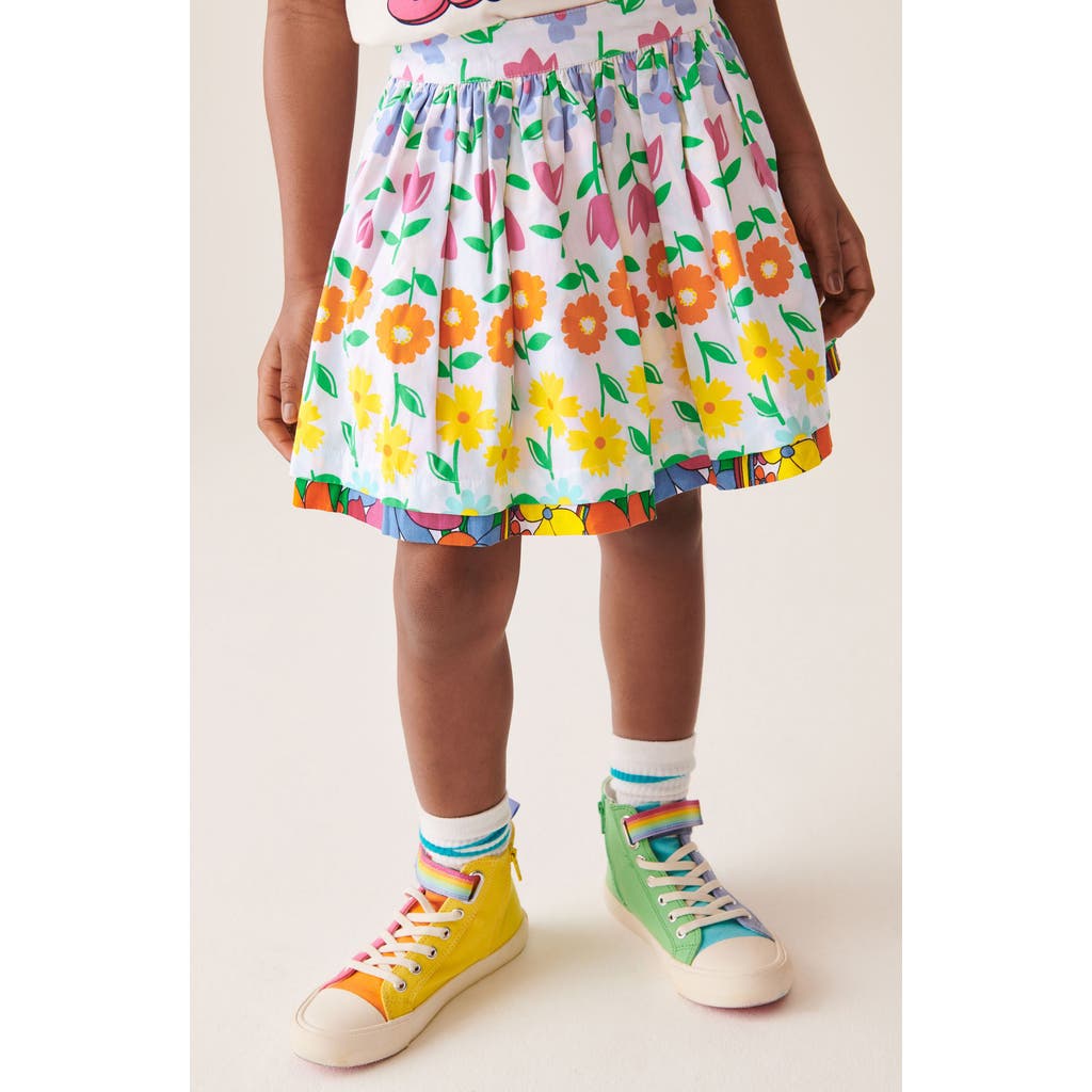 Shop Little Bird Kids' Floral Reversible Cotton Skirt In Pink