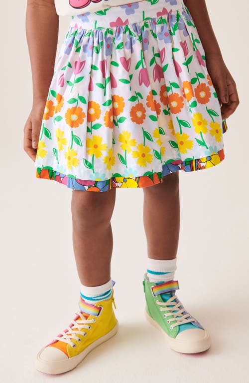 Shop Little Bird Kids' Floral Reversible Cotton Skirt In Pink