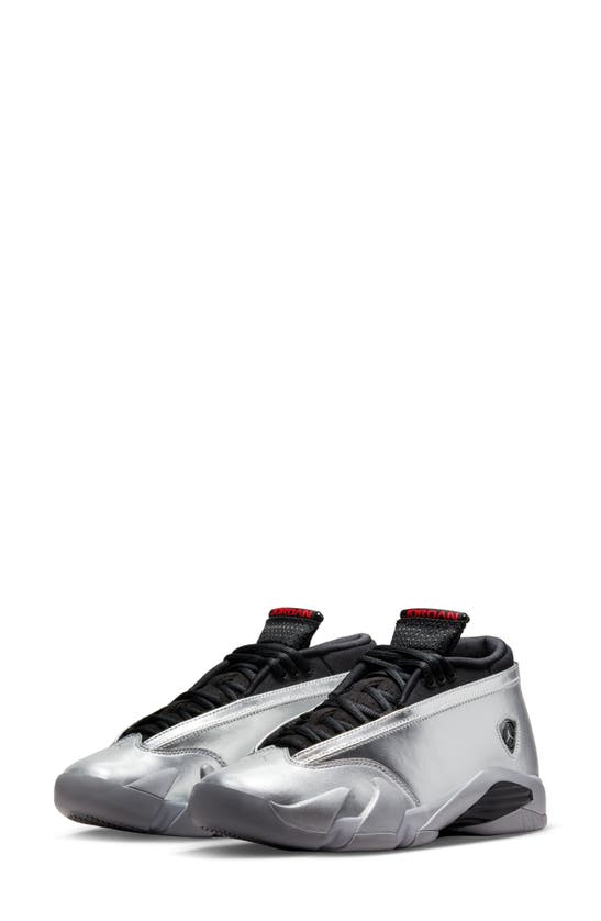 Jordan Air 14 Low Iconic Red Basketball Shoe In Metallic Silver/ Fire/ Grey ModeSens