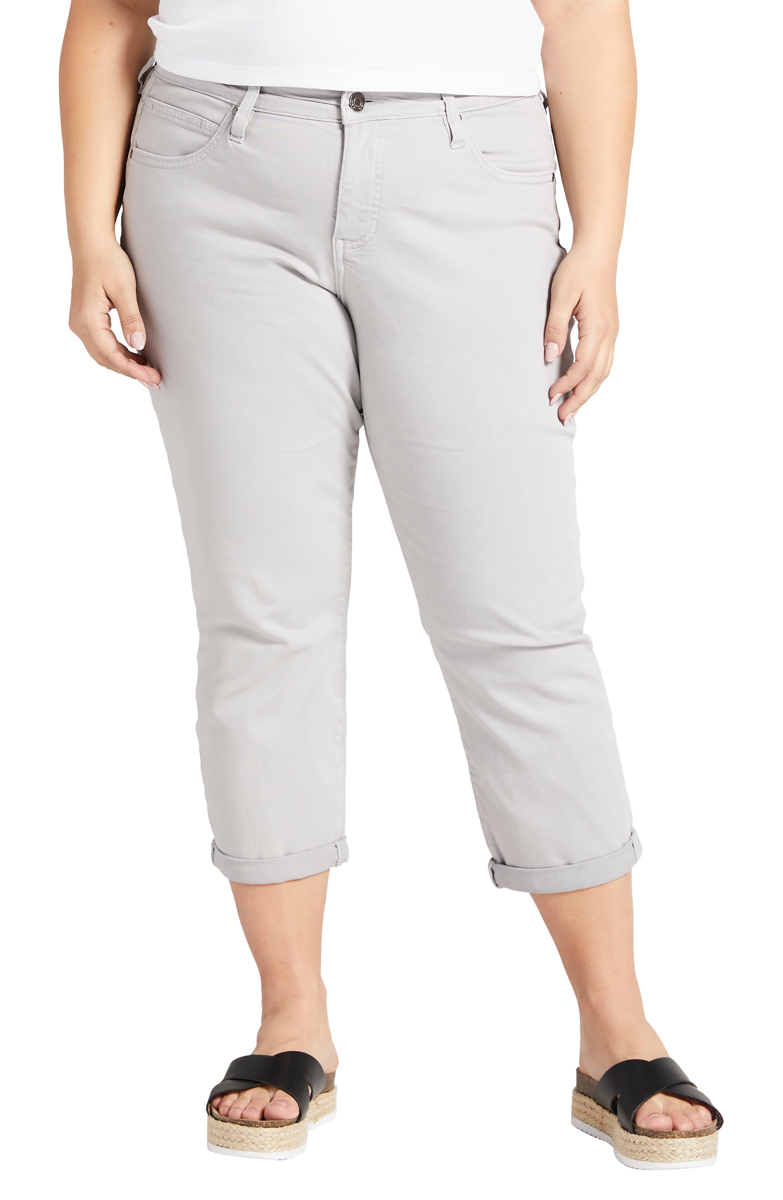 Jag Plus Size Cecilia Mid Rise Capri Jeans