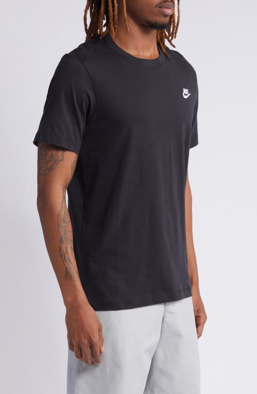 Shop Nike Sportswear Club Crew Neck T-shirt In Black/white