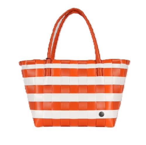 Handed By Paris Spirit Recycled Tote Bags In Orange/white