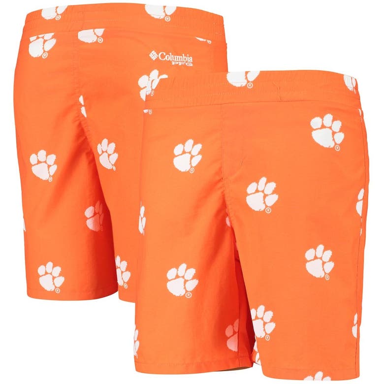 Columbia Kids' Youth  Orange Clemson Tigers Backcast Printed Omni-shade Shorts