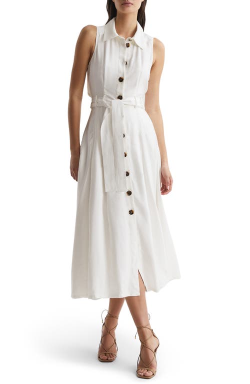 Reiss Milena Belted Cutout Sleeveless Maxi Dress in Ivory