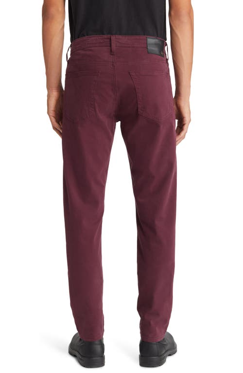 Ag Tellis Slim Fit Sateen Pants In Maroon Peak