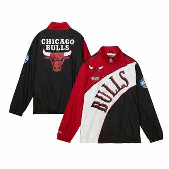 Chicago Bulls Mitchell & Ness Youth Hardwood Classics Satin Raglan Full-Snap Jacket - Red