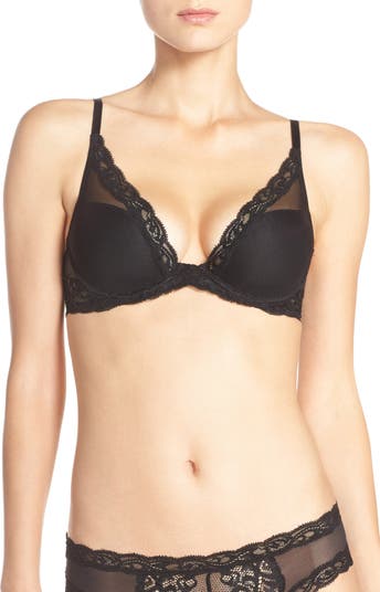 Natori Women's Feathers Plunge Unlined Underwire Bra, Cafe, 30A at