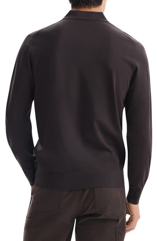 Shop Theory Goris Long Sleeve Polo In Hickory