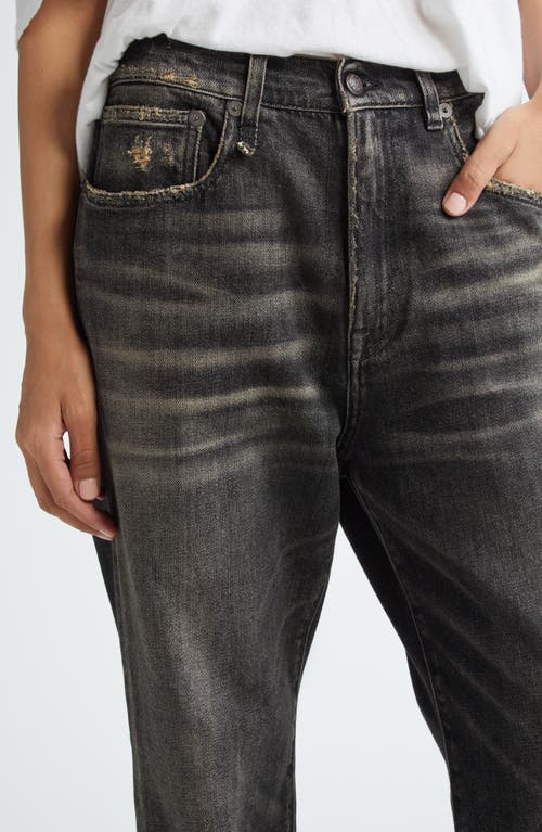 R13 Cuffed Ex-boyfriend Jeans In Abbey Black
