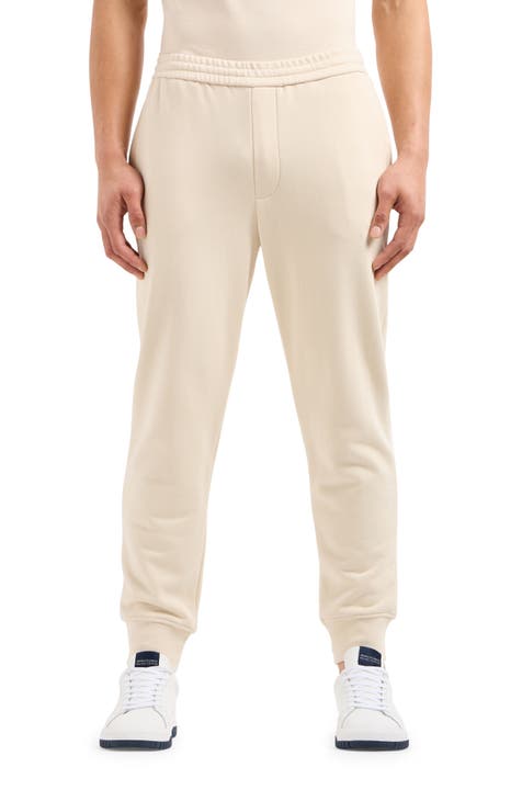 Fleece cotton blend beaded logo jogger sweatpants