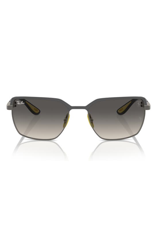 Shop Ray Ban Ray-ban X Ferrari Scuderia 58mm Gradient Square Sunglasses In Grey Flash