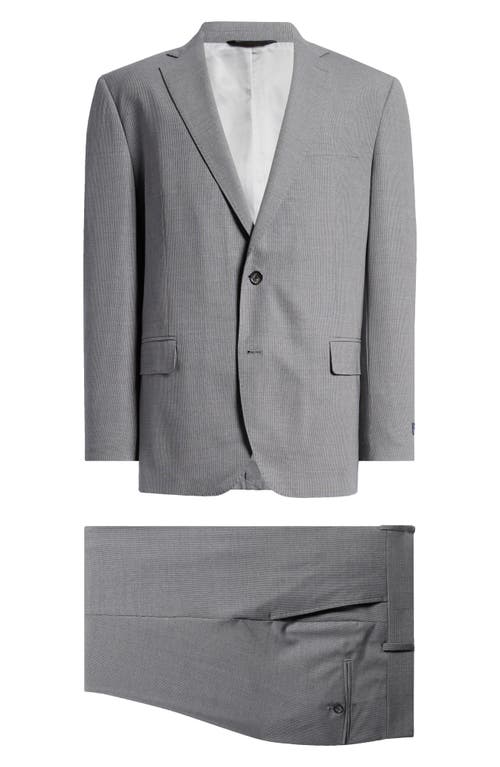 Shop Brooks Brothers Explorer Collection Grey Pinstripe 100s Wool Suit In Gray