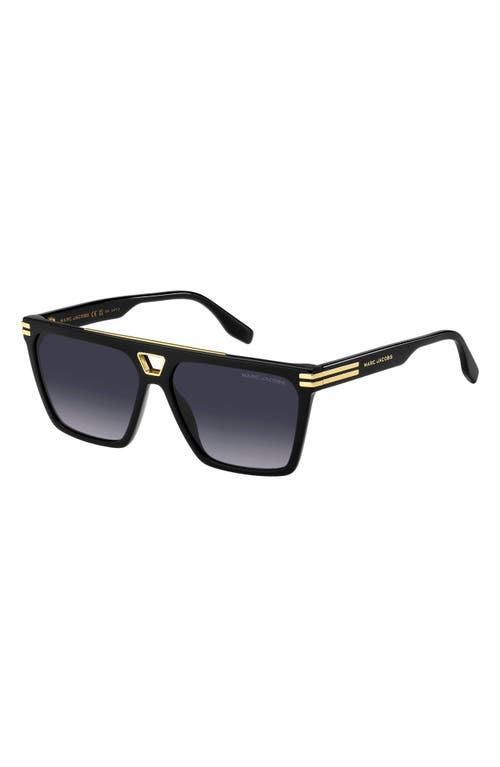 Marc Jacobs 58mm Gradient Square Sunglasses In Black/grey Shaded