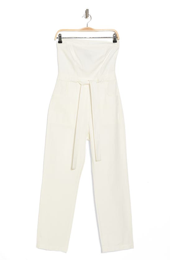 Lulus Perfect Behavior Strapless Jumpsuit In Off White