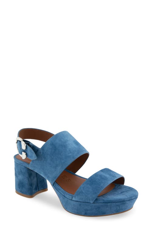 Shop Aerosoles Camera Platform Sandal In Indigo Suede