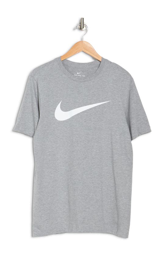 Shop Nike Icon Swoosh Cotton Graphic T-shirt In D Gr H/white