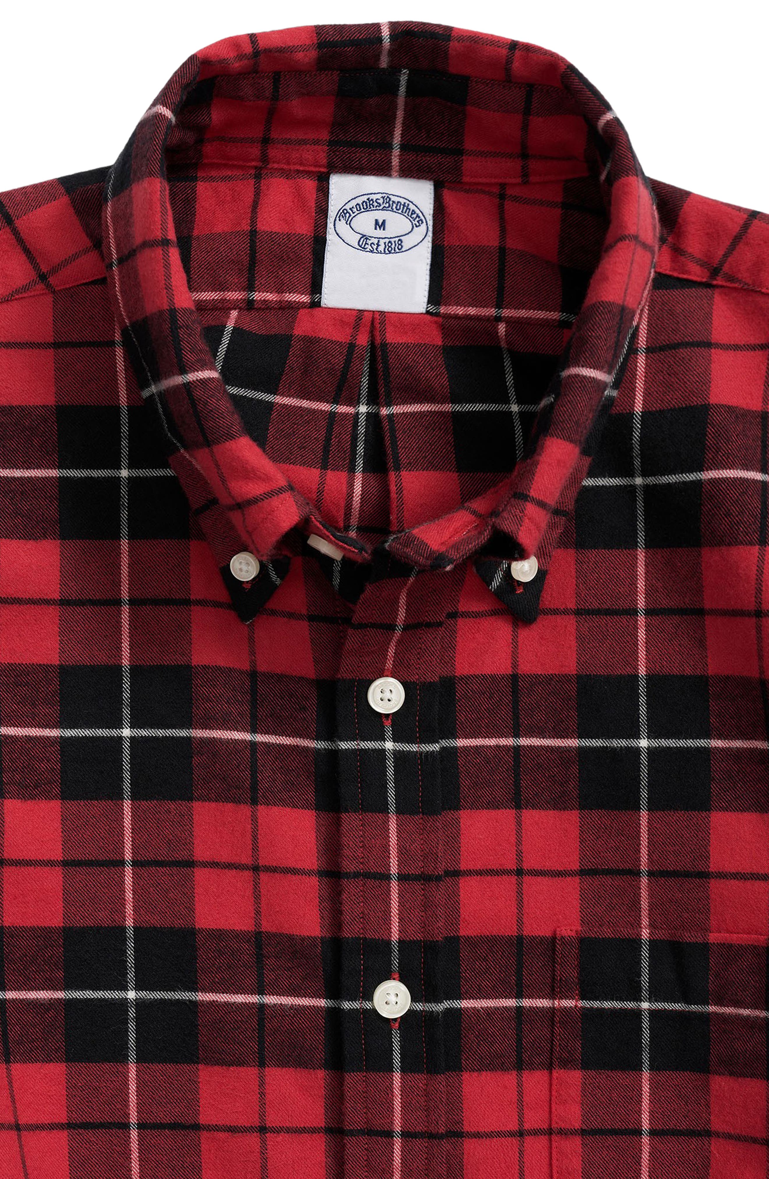 Brooks Brothers Plaid Cotton Flannel ButtonDown Sport Shirt Nordstrom