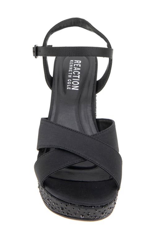 Reaction Kenneth Cole Reeva Platform Sandal In Black Silk