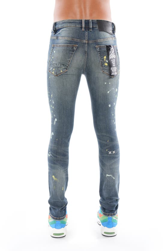 Shop Cult Of Individuality Punk Spattered Super Skinny Jeans In Chaos