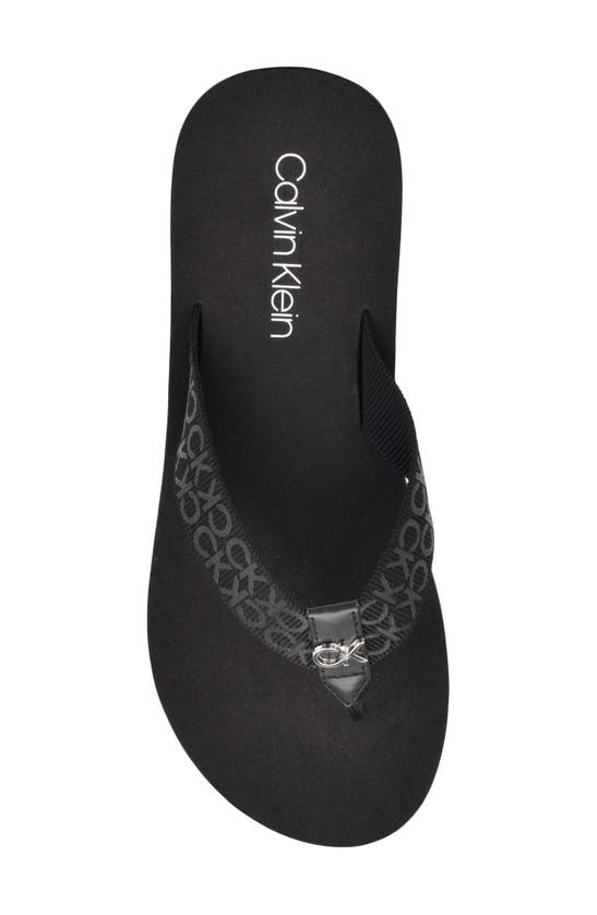Shop Calvin Klein Caluha Flip Flop Sandal In Black Logo