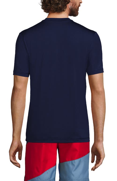 Shop Lands' End Short Sleeve Swim Tee Rash Guard In Deep Sea Navy