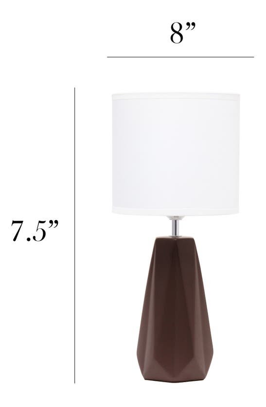 Shop Lalia Home Ceramic Prism Table Lamp In Brown