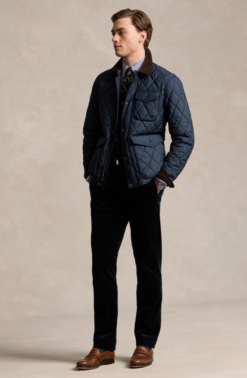 Polo Ralph Lauren Easy Pant Pleated 8w Corduroy Clothing In Aviator Navy