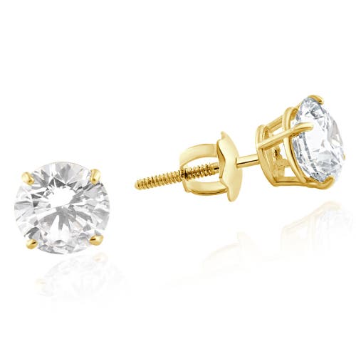 Bliss Diamond 2 Carat Lab Created Diamond Studs 14k Yellow Gold With Screw Backs In 14k Yellow Gold