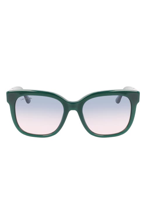 55mm Gradient Rectangular Sunglasses in Opalin Green