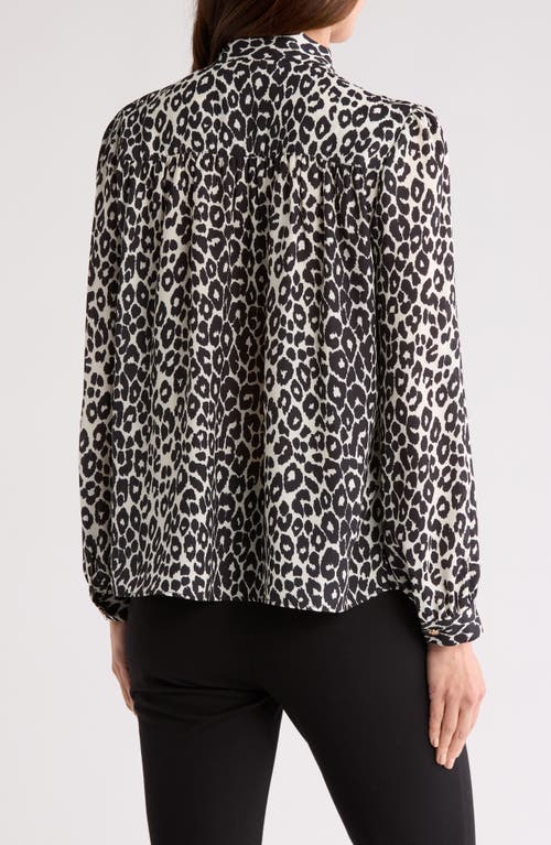 Gemma + Jane Tie Neck Georgette Top In Leopard