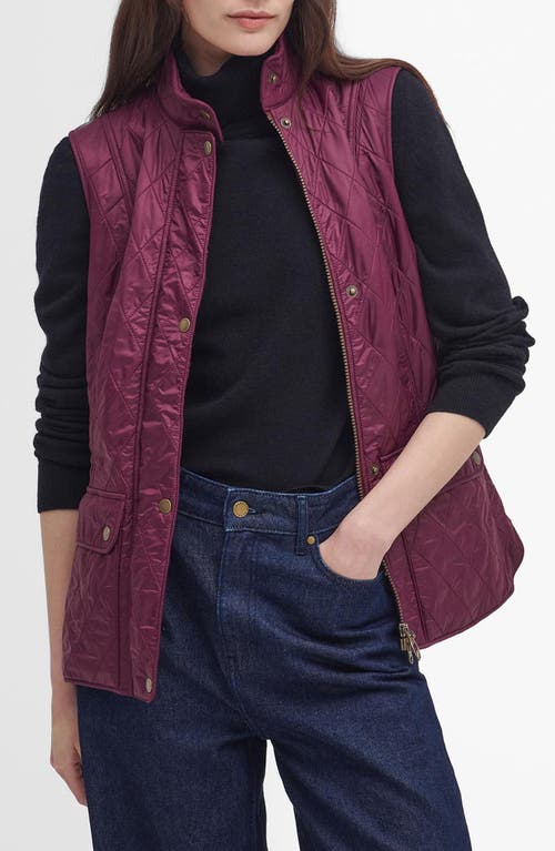 Shop Barbour Wray Fleece Lined Vest In Cabernet/brown