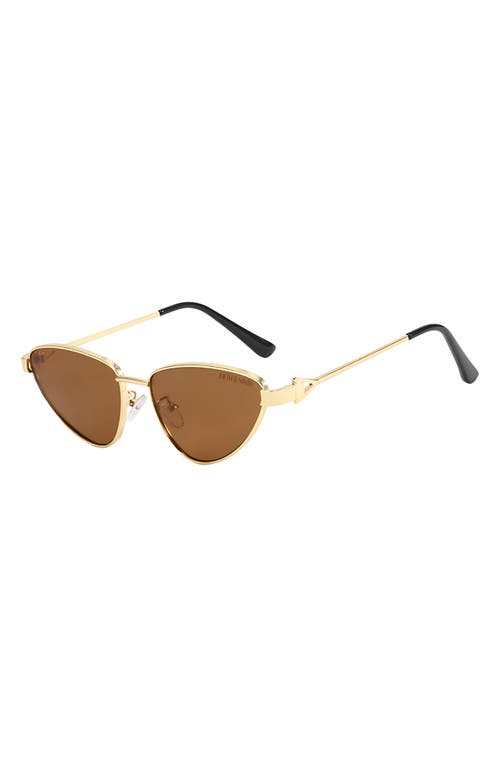 Fifth & Ninth Jasmine 58mm Polarized Cat Eye Sunglasses In Brown