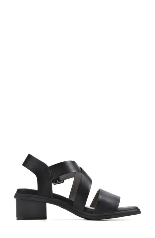 Cliffs By White Mountain Cordovan Heeled Sandal In Black/burnished/smooth
