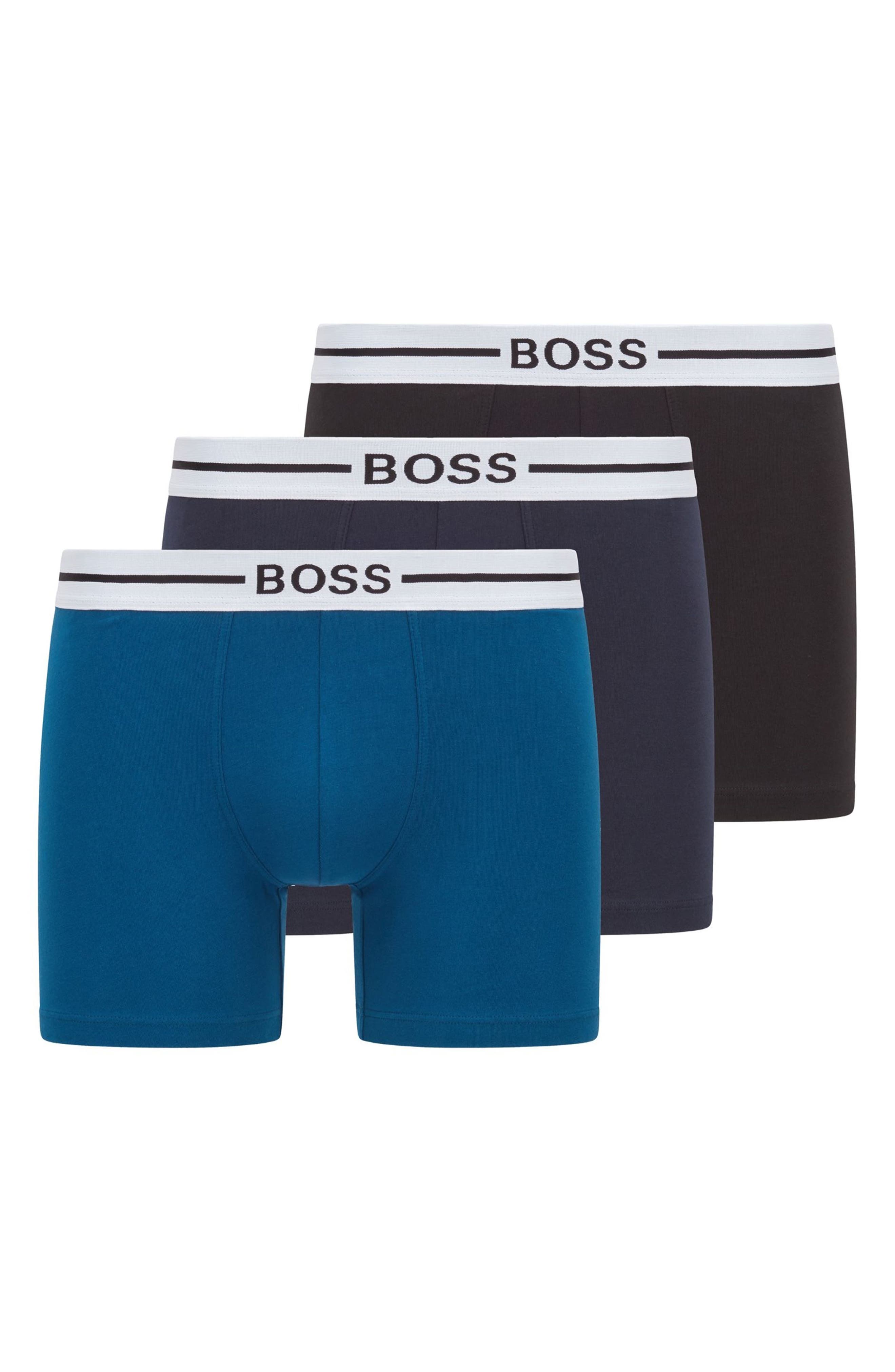 X-Large Pack of 3 Boss Mens Boxer Shorts -  Blue 