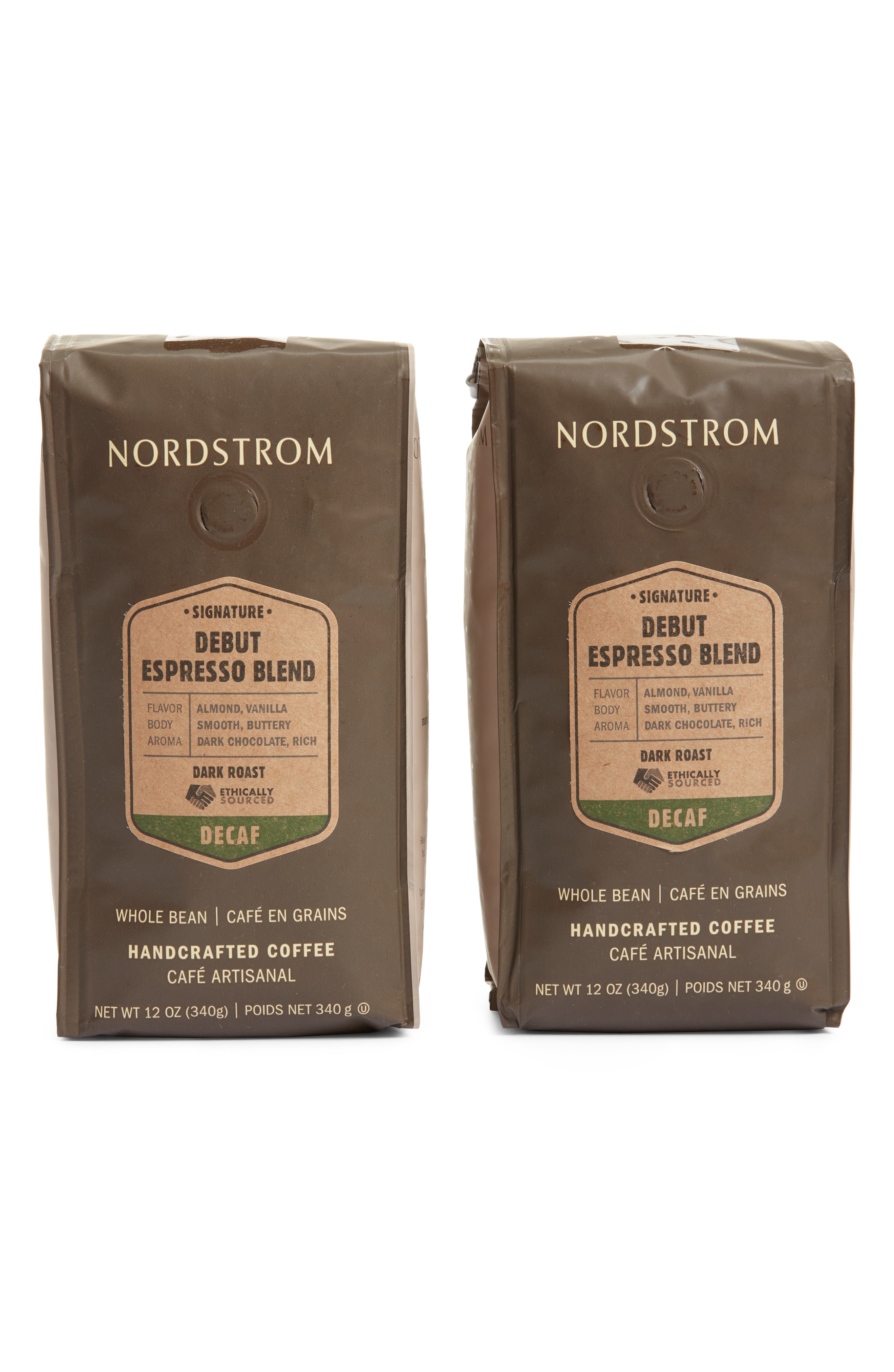 Nordstrom Ethically Sourced Decaf Debut Espresso Blend 2Pack Whole