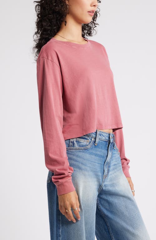 Shop Bp. Oversize Crewneck Crop T-shirt In Pink Mauve