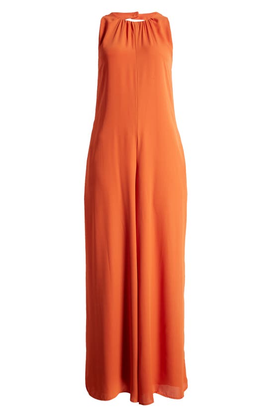 Shop Halogen (r) Wide Leg Jumpsuit In Burnt Ochre