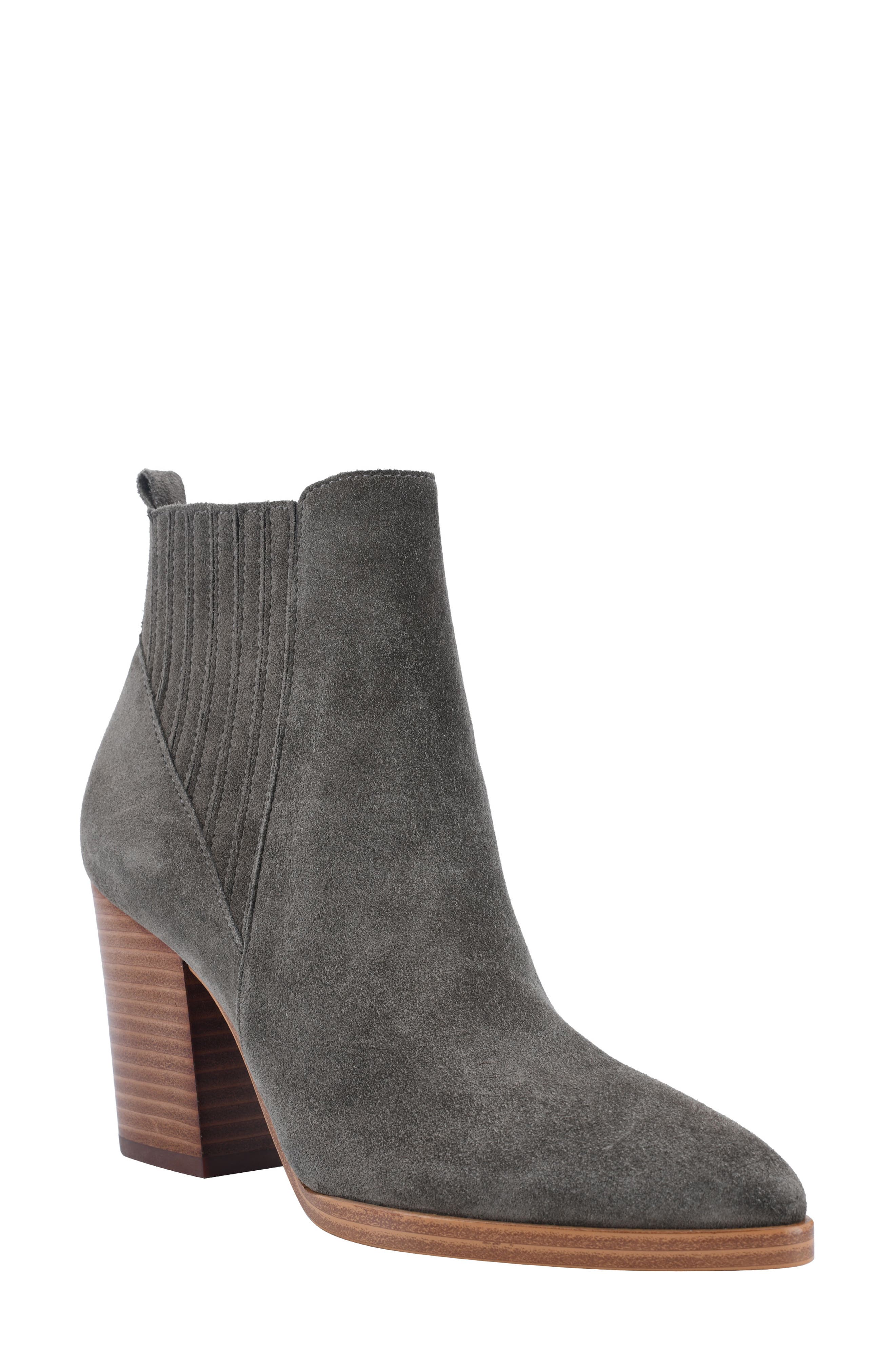 gray pointed toe booties