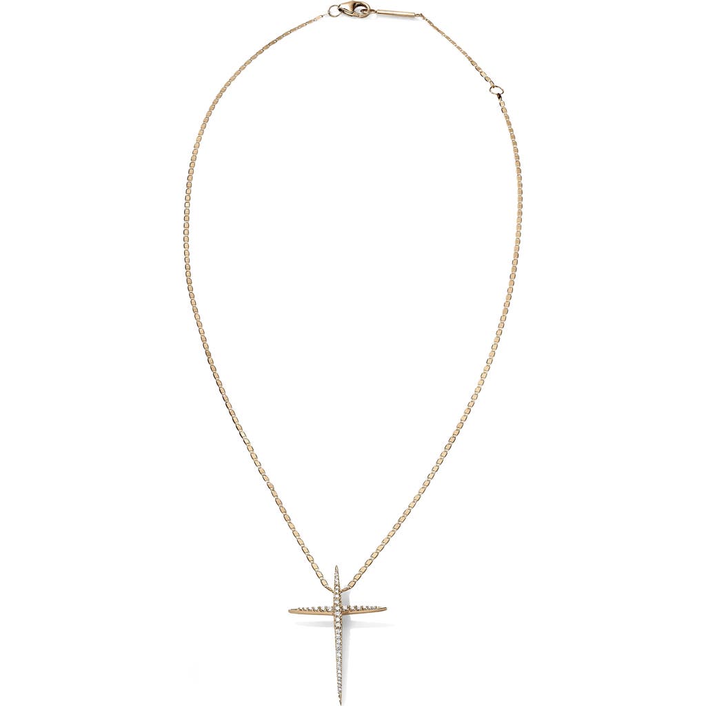 LANA LANA POINTED DIAMOND CROSS PENDANT NECKLACE