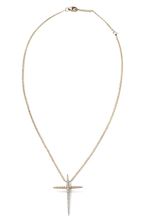 Lana Pointed Cross Necklace in Yellow Gold at Nordstrom, Size 18