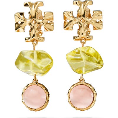 Tory Burch Roxanne Double Drop Clip-On Earrings