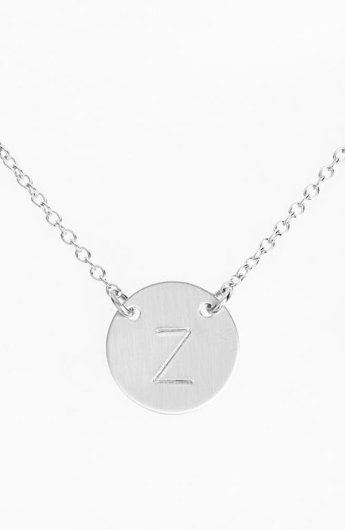 Sterling Silver Initial Disc Necklace in Sterling Silver Z